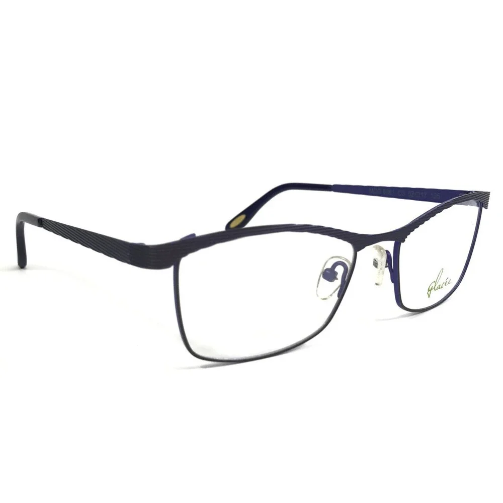 Glacee Eyeglasses Frames MOD 6761 C3 Matte Purple Ribbed Cat Eye 52-17-135